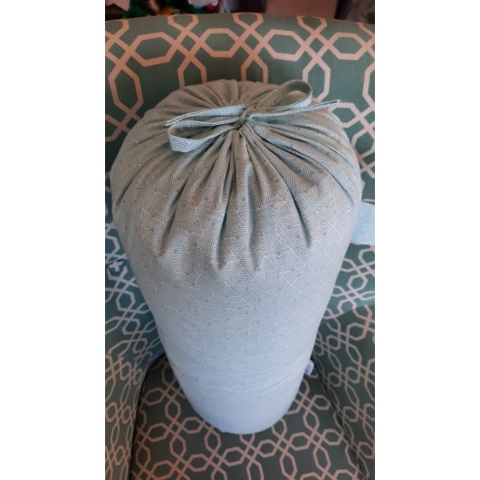 pohankový válec VELKÝ "big joga" průměr 20cm, délka 60cm bleděmodrý geo