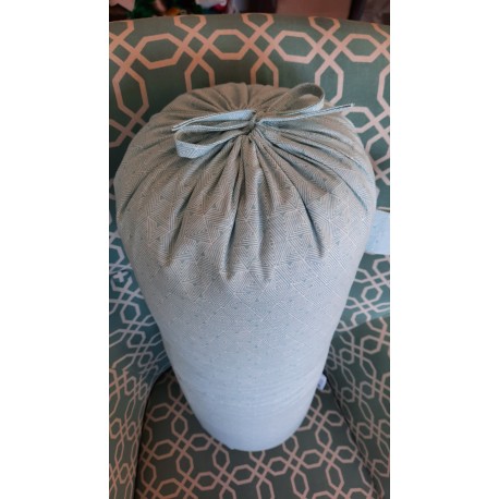 pohankový válec VELKÝ "big joga" průměr 20cm, délka 60cm bleděmodrý geo
