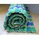 pohanková žíněnka-futon 100 x 200cm šapitó kostka modrozelená a žlutá 