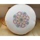 zafu - pohankový sedák - meditační polštář režný s vyšívanou mandalou blankytný domodra 40cm