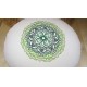 zafu - pohankový sedák - meditační polštář režný s vyšívanou mandalou dozelena 40cm