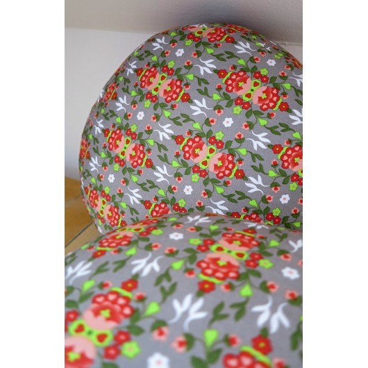 pohankový puff - sedák - šedý folklore  průměr 30cm