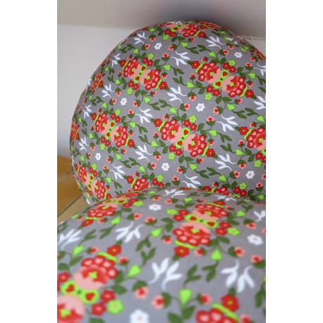pohankový puff - sedák - šedý folklore  průměr 30cm